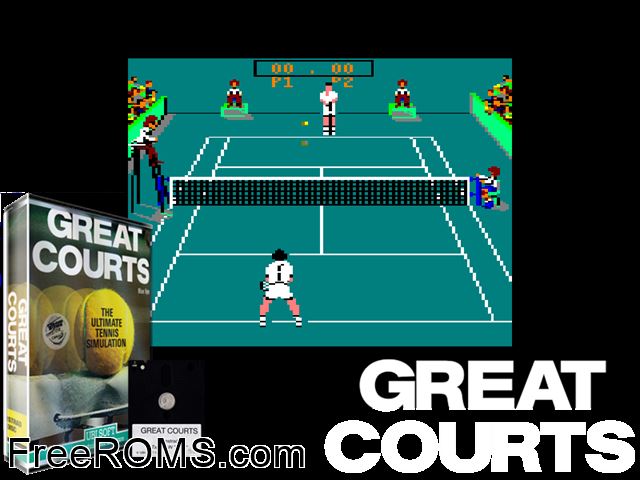 Pro Tennis Tour (UK) (1990) [a1] Amstrad CPC game showing 3D box cover and gameplay screenshot